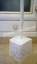 Комплект для туалету "Ажур" (йоржик із підставкою), білий