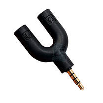 Перехідник U-подібний Alitek 4 пін 3.5 Jack — 2x3.5 Jack (M-F) аудіо + мікрофон, фото 5