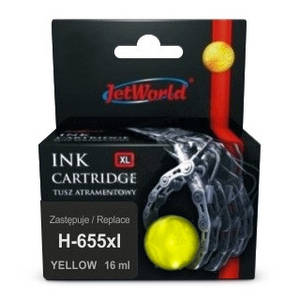Картридж JetWorld HP 655 XL Yellow Deskjet Ink Advantage 3525, 4615, 4625, 5525, 6525 (CZ112AE) 16ml