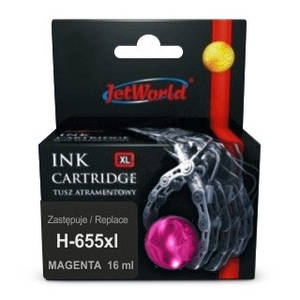 Картридж JetWorld HP 655 XL Magenta Deskjet Ink Advantage 3525, 4615, 4625, 5525, 6525 (CZ111AE) 16m