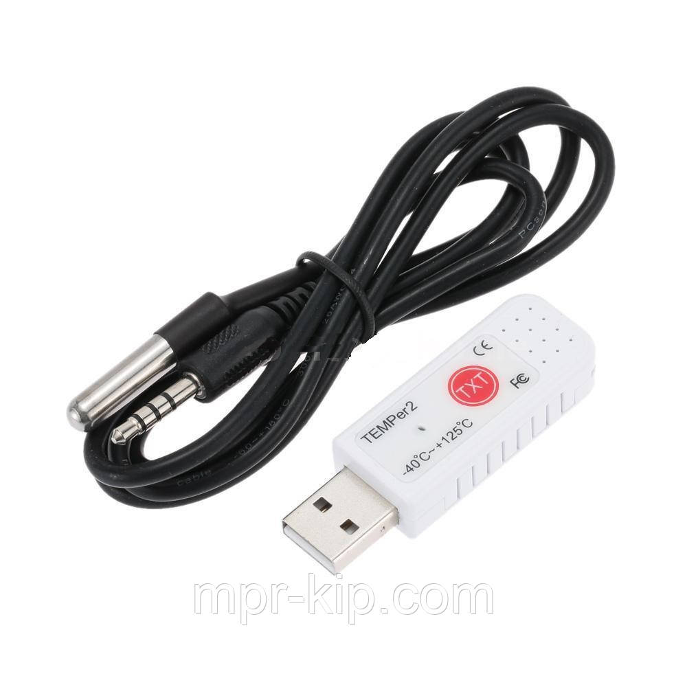 USB реєстратор температури Double sensor TEMPer2 (-40...+125°C, ±2°C) з виносним водозахищеним датчиком, ПО, фото 1