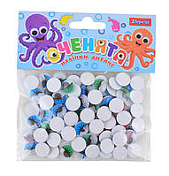 953406 Наклейки кольорові очі з віями, 100 шт, розм. 12 мм