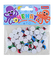 953404 Наклейки кольорові очі з віями, 50 шт, розм. 12 мм