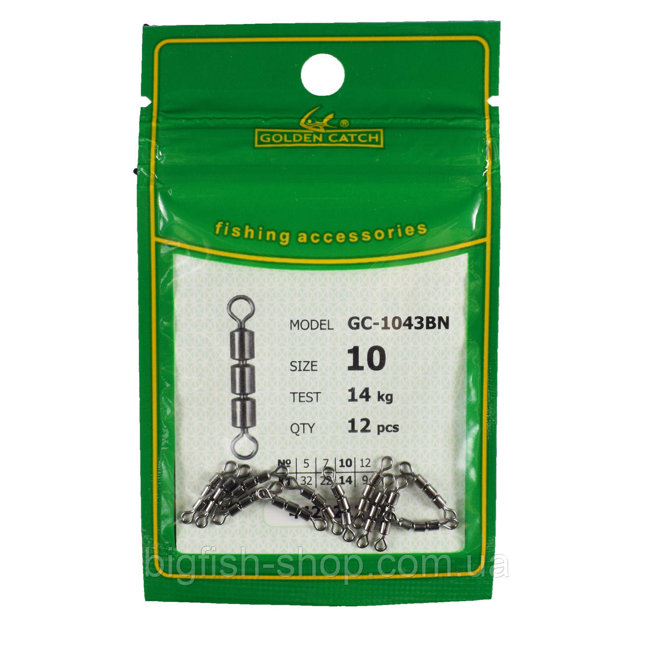 Вертлюжки потрійні Golden Catch 1043BN No 10