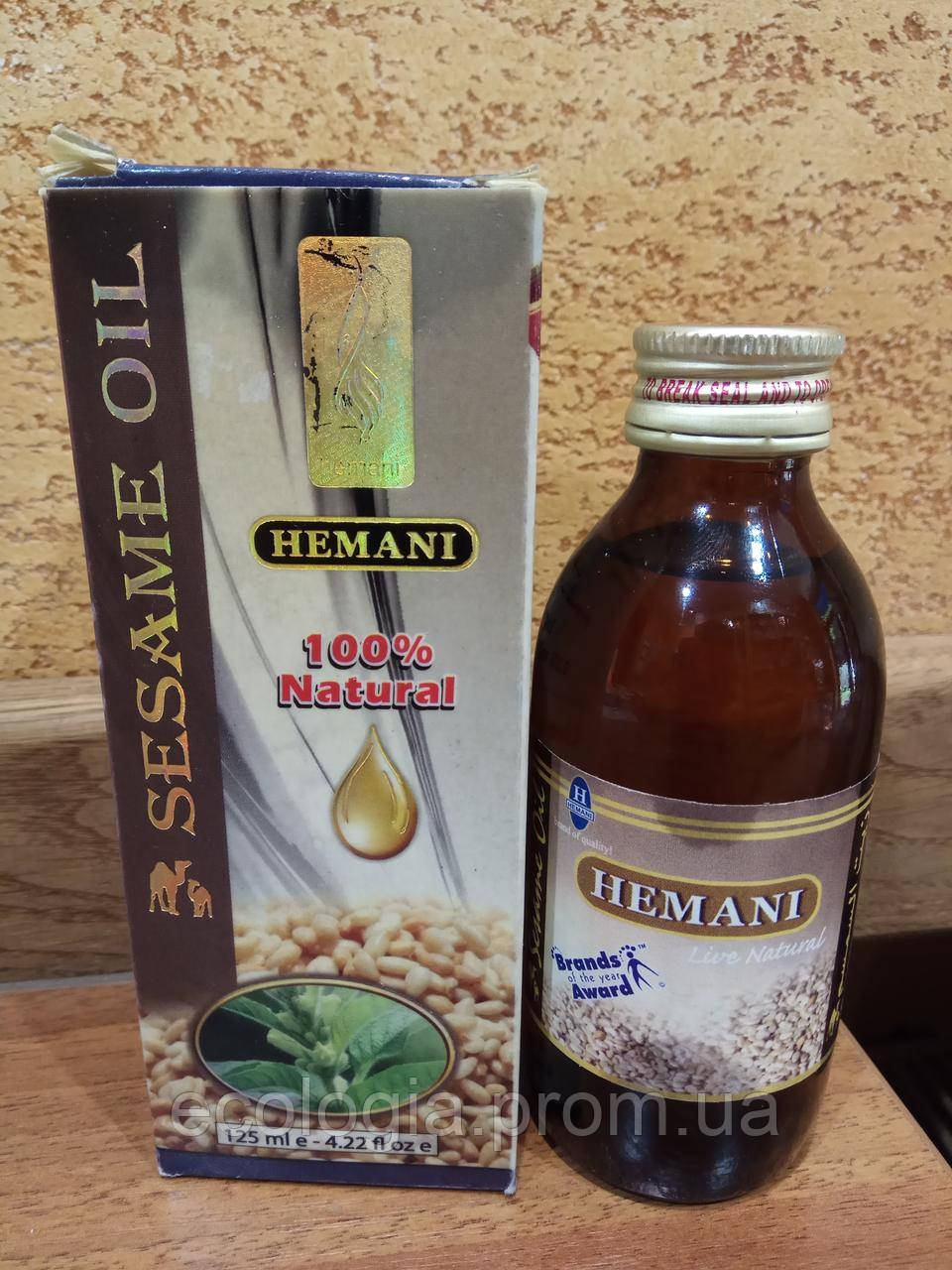 Масло кунжутное (холодный отжим семян кунжута) лучший источник кальция для организма! Hemani Пакистан, 125 мл - фото 1 - id-p582101609