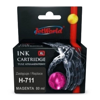 Струменевий картридж JetWorld для HP 711 (відображається рівень чорнила) (CZ131A)