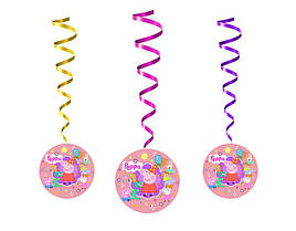 Підвіски карнавальні паперові святкові" Свинка Пеппа ", 5 шт. у наборі