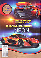 Набір кольорового паперу А4 8арк. неон + срібло і бронза УП-199 "Для хлопчика"