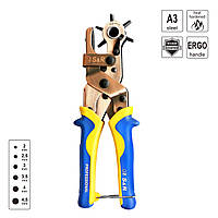 Дирокол револьверний S&R Профі діаметри отворів 2, 2.5, 3, 3.5, 4, 4.5 мм (274200111)