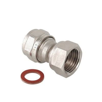З'єднувач обжимний Valtec c накидний гайкою 16 х 1/2"