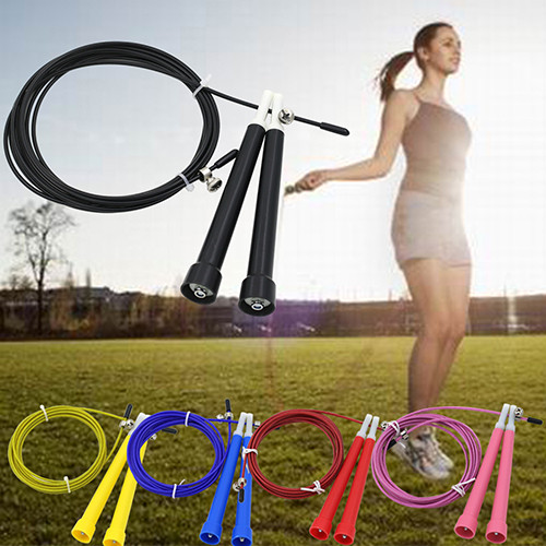 Скакалка швидкісна CrossFit зі сталевим тросом для кроссфита, 3м, регульована, фото 1