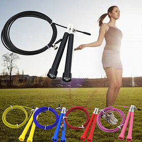 Скакалка швидкісна CrossFit зі сталевим тросом для кроссфита, 3м, регульована