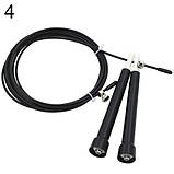 Скакалка швидкісна CrossFit зі сталевим тросом для кроссфита, 3м, регульована, фото 2