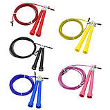 Скакалка швидкісна CrossFit зі сталевим тросом для кроссфита, 3м, регульована, фото 10