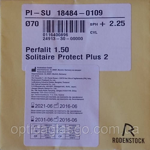 Лінза Rodensock Perfalit 1.5 Solitaire Protect Plus2