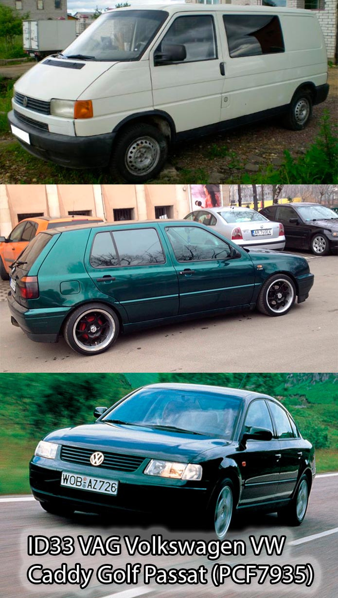 Чип-транспондер ID33 PCF7935 VAG Volkswagen (VW Caddy Golf Passat Sharan Transponter Vento) pcf7930 7931 7935, фото 1