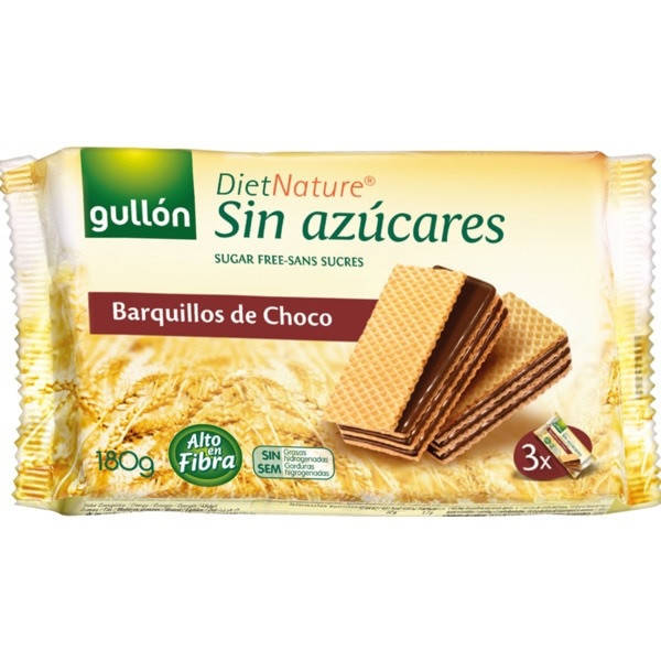 

Вафли Без Сахара с шоколадной начинкой Gullon Diet Nature Sin Azucares 180 г Испания