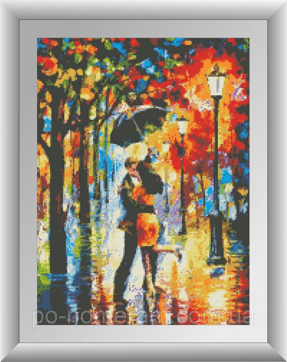 Картина стразами Dream Art Танець під дощем (квадратні камені, повна зашивання) (DA-30436) 37 х 50 см (Без підрамника), фото 1