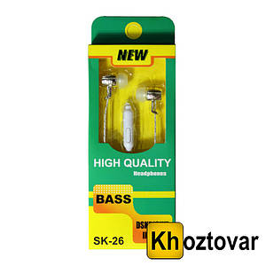 Вакуумні навушники вкладки High Quality Bass SK-26