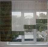 Комплект панельних фіранок Firanka Рельєф 4шт карниз 180см зелений з бежевим (22_9п), фото 3