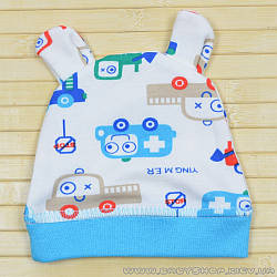 Шапочка з вушками для новонародженого (веселі машинки)