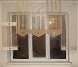 Комплект панельних фіранок Firanka Line Сіточка 5шт карниз 200см золотистий з бежевим (12_6п), фото 2