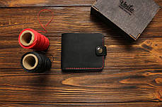 Чоловічий шкіряний гаманець ручної роботи VOILE vl-cw1-blk-red, фото 2