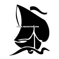 Трафарет для тату Кораблик