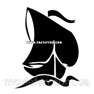 Трафарет для тату Кораблик