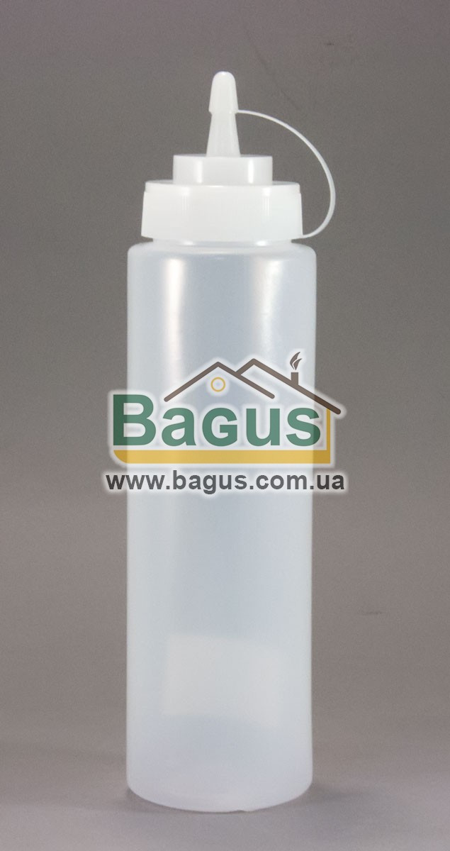 Диспенсер (пляшка) 700 мл для соусів і сиропів із носиком пластиковий БІЛИЙ Empire (EM-7084)