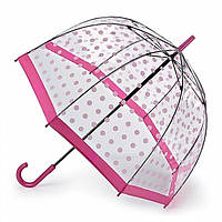 Зонт-трость механический Fulton L042 Birdcage-2 Светло-розовый горошек