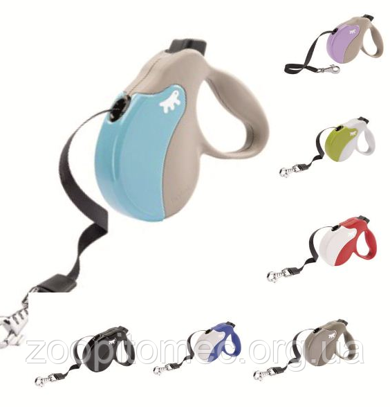 Поводок-рулетка AMIGO FERPLAST Small стрічка, кольори в асортименті 5 м. до 15 кг, фото 1