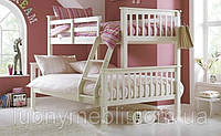 Белая двухъярусная кровать для детской "Виктория"