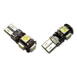 Светодиодная автолампа T10(W5W) White 5-5050 WHITE Canbus (Precision)
