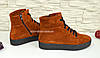 Черевики жіночі руді на товстій підошві, натуральна замша, фото 3