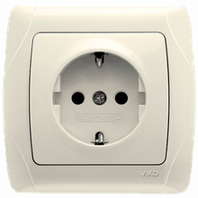 Розетка VIKO Carmen 1гніздо із заземленням кремова 90562008-UA1