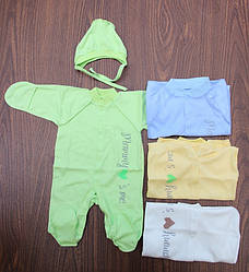 Чоловічок на виписку "Сердечко"+шапочка зростання 56 см