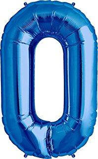 Куля цифра "0" синій (1 метр) флекс метал Фольга