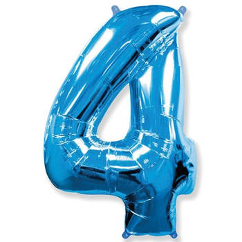 Куля цифра "4" синій (1 метр) флекс метал Фольга