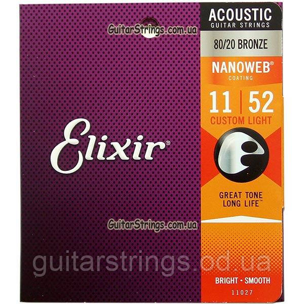 Струны Elixir 11027 Nanoweb Bronze 11-52