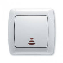 Вмикач VIKO Carmen одинарний з підсвіткою білий 90561019-UA1