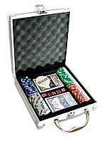Покерный набор на 100 фишек в металлическом кейсе