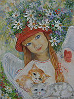 Картина "Ангелочек и котята"