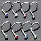 Набір 3 шт., сережки для пірсинг носа, нострилу з кристалами, колір — срібло, фото 2