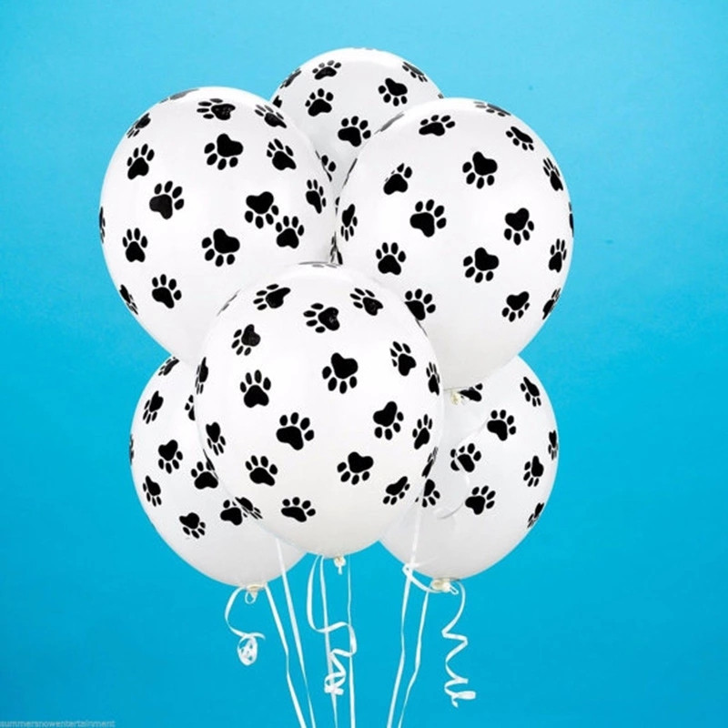 Кулька повітряний латексний білий щенячий патруль сліди лап 30 див.