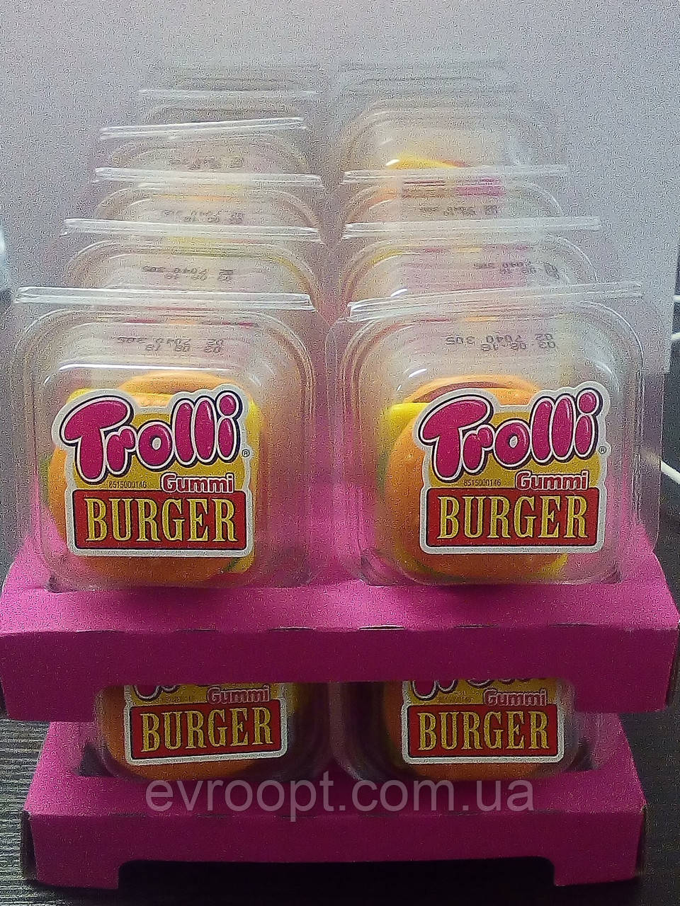 Жувальні цукерки Trolli Burger XXL 50 г, фото 1