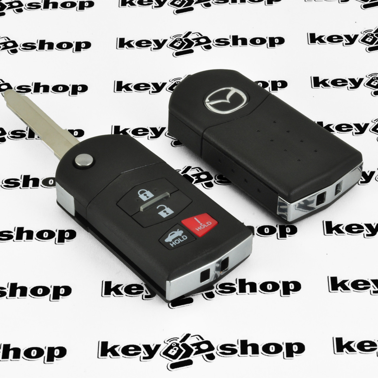 Оригинальный выкидной ключ для Mazda (Мазда) 3+1 кнопки, с чипом 4D63, 315 MHZ, FCCID: BGBX1T47 - фото 2 - id-p583331566