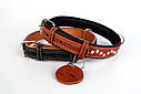 Нашийник шкіра 38-49 см 25 мм із прикрасами Soft Collar для собак, фото 3