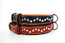 Нашийник шкіра 38-49 см 25 мм із прикрасами Soft Collar для собак, фото 2