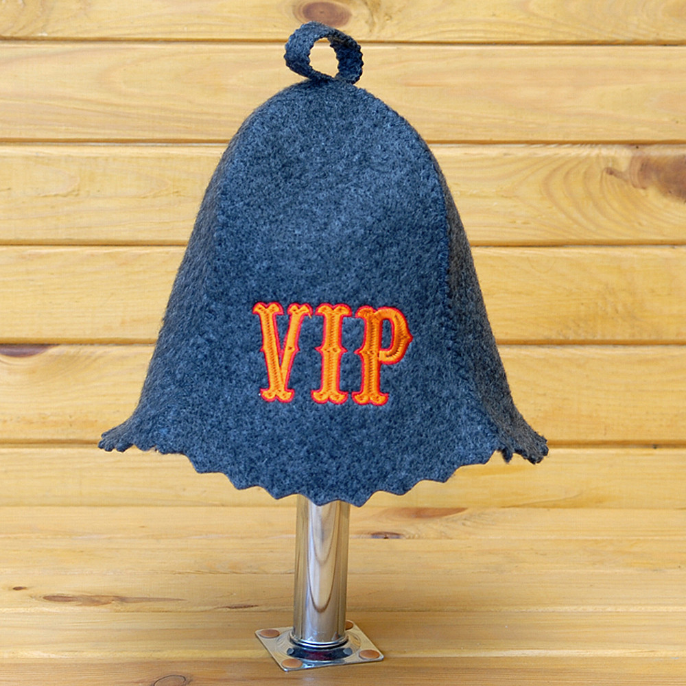 Шапка для лазні та сауни V3 "VIP" сіра